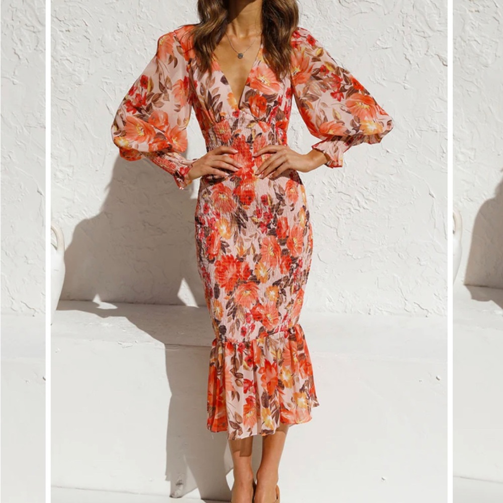 Latisha Floral Smocked Midi Dress